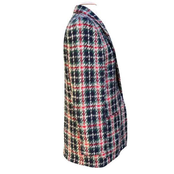 Liz Claiborne Collection Vtg Womens Plaid Tartan Wool Blend Blazer Jacket Sz 12 - Picture 2 of 9